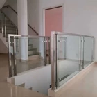 Glass stair railing clear 10mm tempered Asahi 1