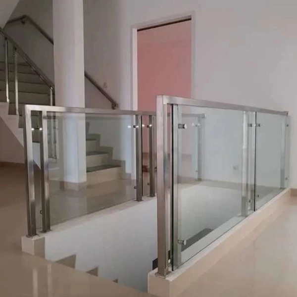 Glass stair railing clear 10mm tempered 