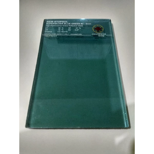 Kaca Reflective Stopsol Blue Green(SSBN) 6mm per M² produk Asahi