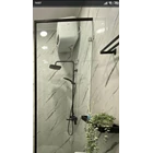 Asahi 10mm clear tempered bathroom bulkhead glass 1