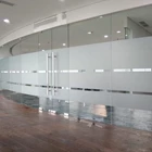 Sandblast Clear Laminated Glass Office Lobby Partition 31.14mm pvb 1.14 glass 15+15 products Asahimas 1