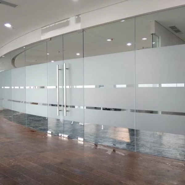 Sandblast Clear Laminated Glass Office Lobby Partition 31.14mm pvb 1.14 glass 15+15 products Asahimas
