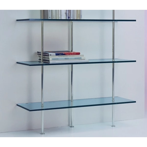 Asahimas 12mm clear tempered glass bookshelf