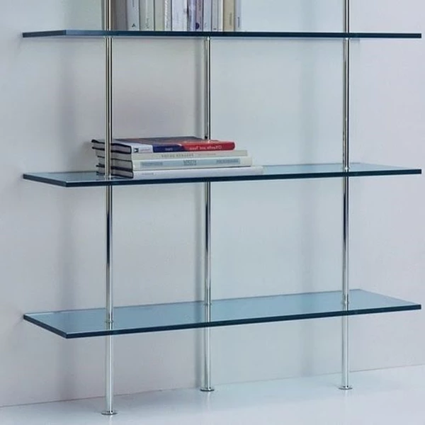10mm clear tempered glass bookshelf