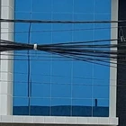 Kaca tempered Dark Blue fasad kantor Asahimas 6mm  1