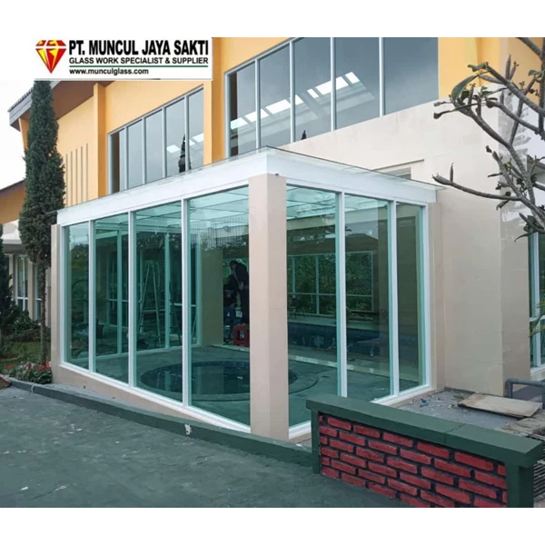 Dead windows for office and home facades with green roof 8mm tempered