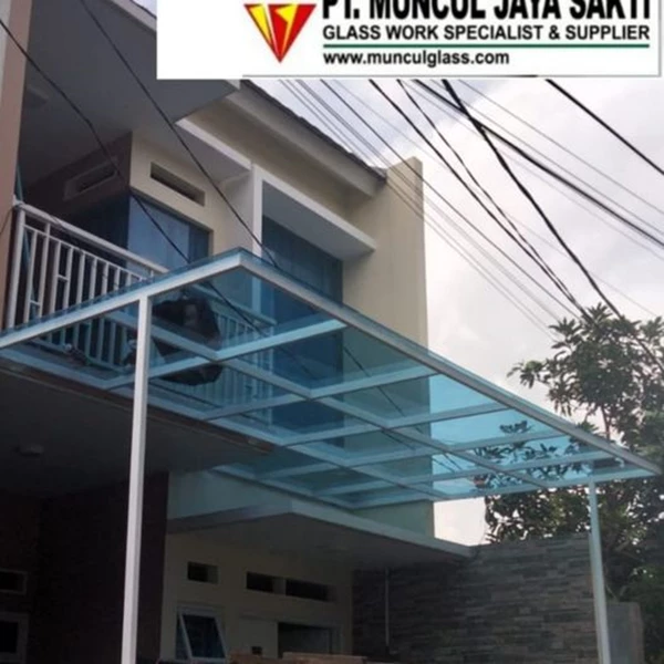 Home glass canopy Panasap Dark Blue 8mm tempered
