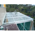 glass canopy tempered laminated clear 6mm+pvb 1.14+clear 6mm Asahimas 1