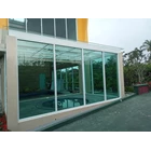 Color tempered glass window off Heat Green 8mm 1