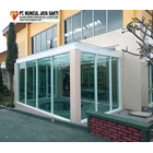 Kaca Warna jendela villa panasap green 6mm tempered Asahimas 1